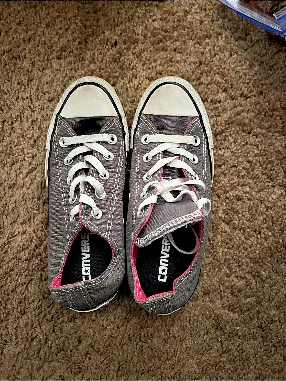 Converse Chuck Taylor All Star Low Top Sneakers Gray & Pink US 3.5